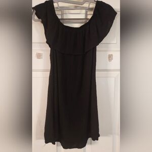 C'isa Women's On/off Shoulder Black Ruffle Top Size S